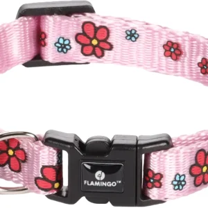 kattenhalsband Bloem met belletje roos