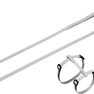 Reflecterend kattentuigje met Looplijn grijs