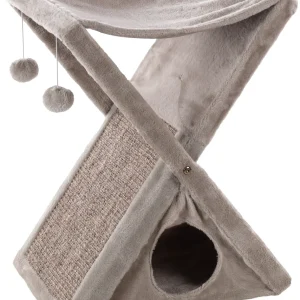 Kattenhuis Greta met Sisal krabmat opvouwbaar grijs