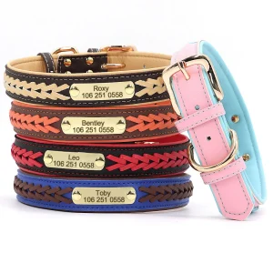 Leren Halsband met Naam voor Honden – Cowboy Style